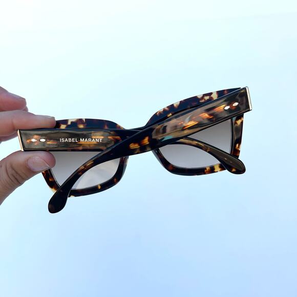 Isabel Marant Havana Cat Eye Sunglasses Oversized Tortoiseshell Designer